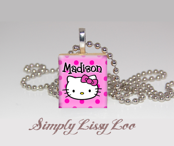 Hello Kitty Personalized Scrabble Tile Necklace