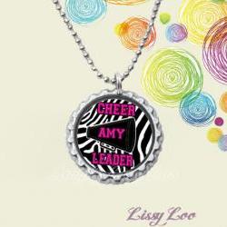 Cheer Personalized Bottle Cap Necklace