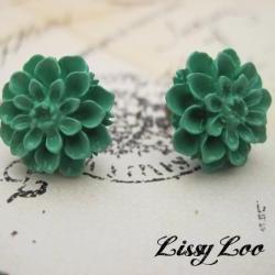Teal Mum Earrings 