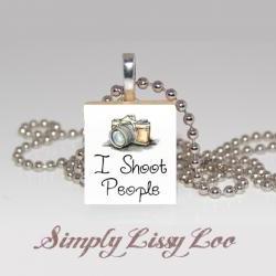 I shoot People Photography  Scrabble Tile Necklace