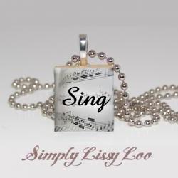 Sing Scrabble Tile Necklace 